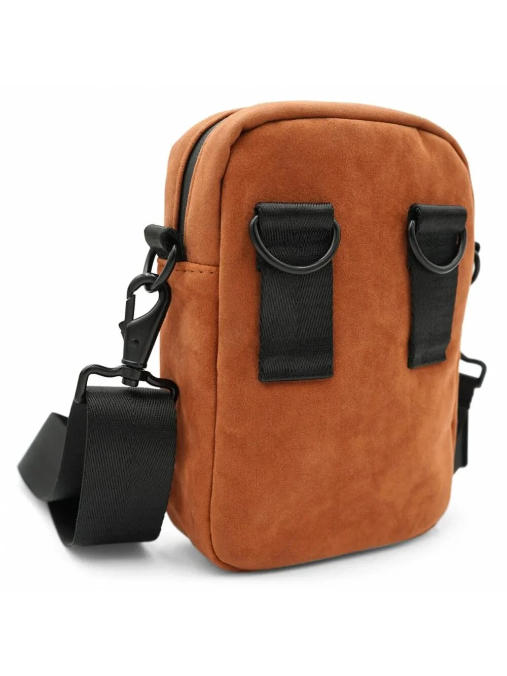 Stash Bag Odor Resistant Unisex Cross Body Sling Bag, Suede Daypack Brown